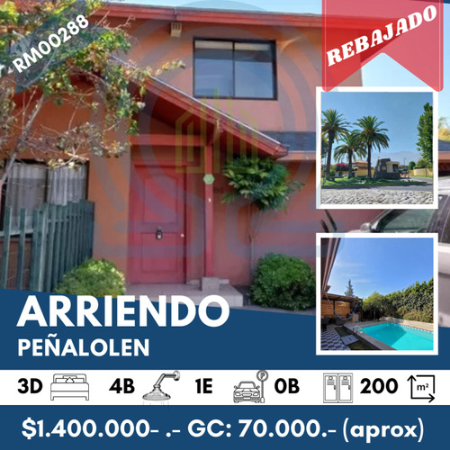 Casa En Arriendo De 3 Dorm. En Peñalolén