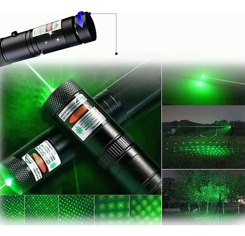 Bolígrafo Metal Con Luz Verde Y Puntero Láser Recargable Usb