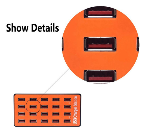 Para Hub De Carregador Multiusb De 20 Portas 80w