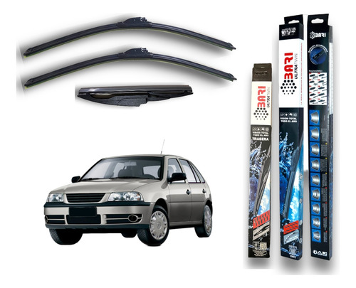 Kit 3 Escobillas Gol Power Country 2009 2010 2011 2012 2013