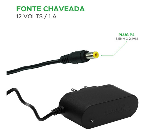 30x Fonte Chaveada 12v 1a Plug 5,5mm X 2,1mm - Green