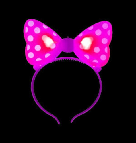 24 Diademas Luminosas Led Moño Mimi Minnie Colores Mini