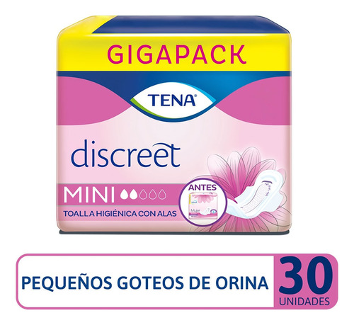 Toalla Tena Mujer Mini Con Alas X 30und