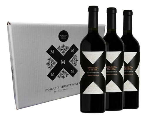 Imagen 1 de 10 de Vino Mosquita Muerta Blend De Tintas Caja X 3 X 750ml.