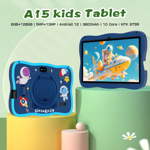 Hancdon A15 Tablet para Niñas y Niños 7 pulgadas 6GB 128GB Android 12 WiFi 3800mAh 5MP+13MP con Funda para Tablet