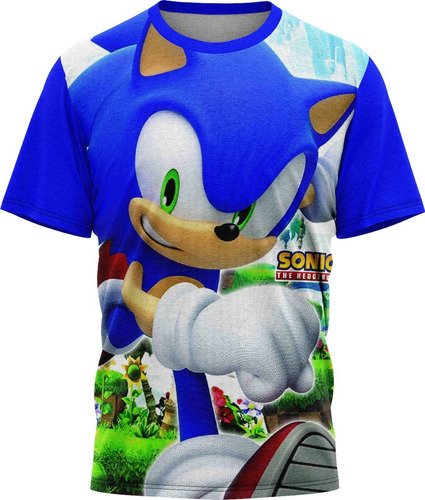 Imagem 1 de 6 de Sonic Total - Camiseta Infantil - Dryfit Tecido