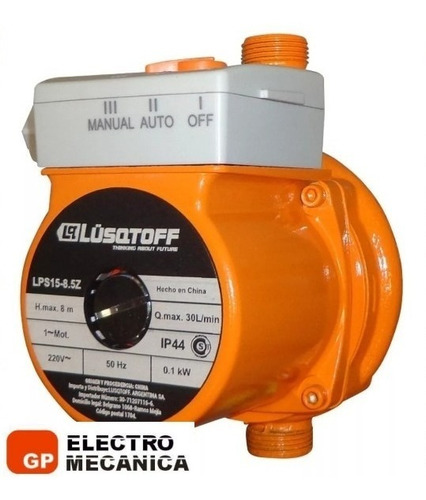 Imagen 2 de 10 de Bomba Presurizadora Lusqtoff Elevadora De Presion Agua
