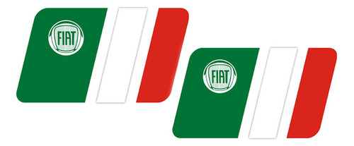 Par De Adesivos Fiat Bandeira Itália Decorativo - Genérico