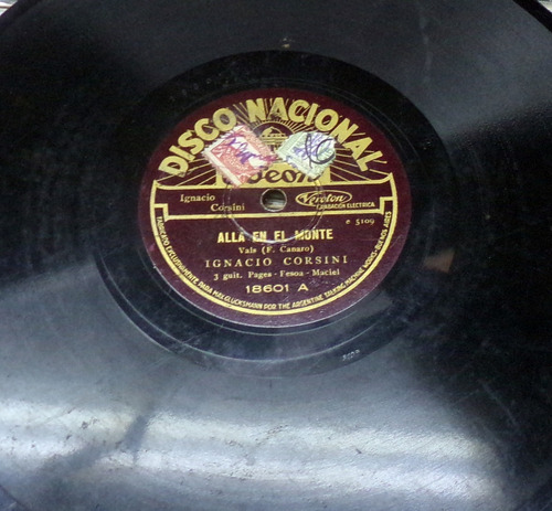 Ignacio Corsini Alla En El Monte 78rpm Kktus