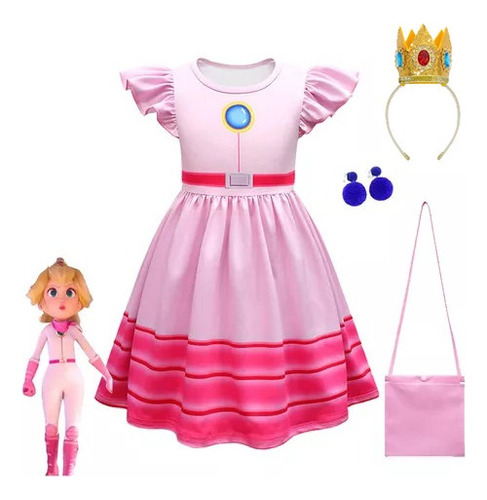 Disfraz Keaiyouhuo Princess Peach Para Crianças De 3 A 10 An