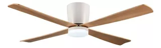 Ventilador De Techo 484 A Decorativo Modo Invierno Luz 18w Cantidad de aspas 4 Color de la estructura Blanco Color de las aspas Madera Diámetro 122 cm Material de las aspas Madera enchapada