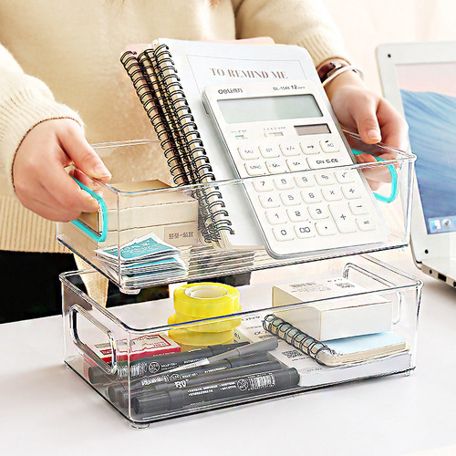 Caja De Almacenamiento De Escritorio Transparente Con Acabad