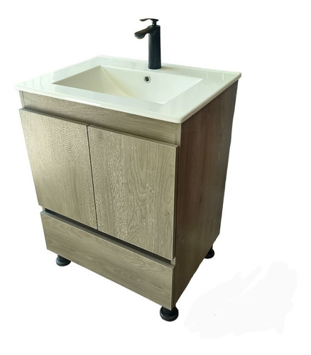 Mueble De Baño A Piso Minimalista Con Lavabo Y Monomando 