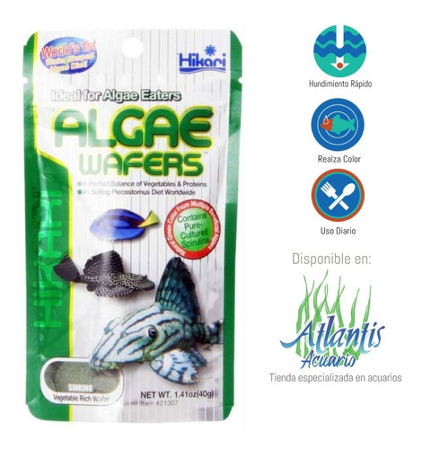 Alimento Premium Peces De Fondo Hikari Algae Wafers 40 Gr