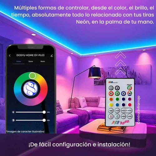 Tira De Led Neón Con Wifi Dosyu Dy-Pl03 Multicolor