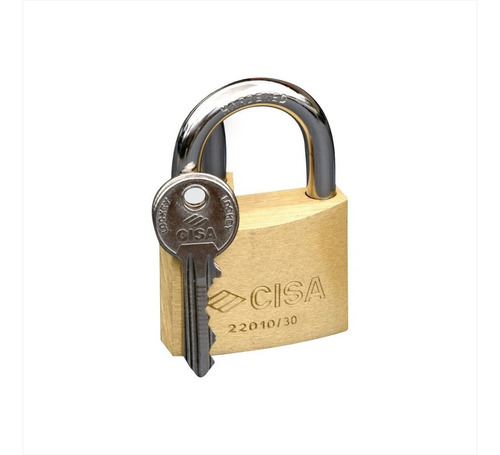 Candado Cisa 30mm Arco Laton Resistente A Segueta 2 Llaves