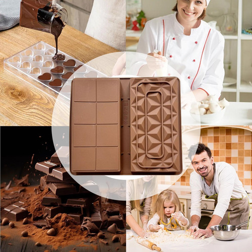 Molde De Silicona Para Barra De Chocolate Moldes Profundos P