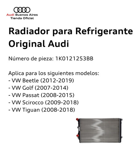 Radiador Volkswagen Tiguan 2018 Al 2021