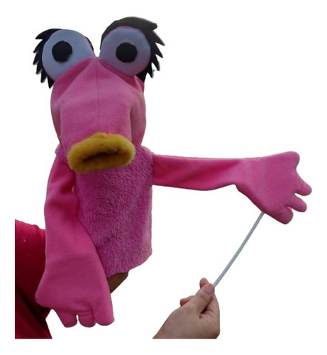 Títere Rosa Varilla Simil Muppets Mahna Mana De Rana Rene