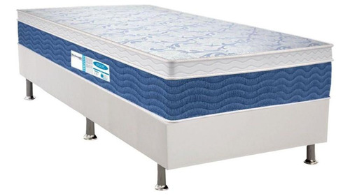 Cama Box Solteiro: Colchão Molas Probel Prolastic Blue + Ba