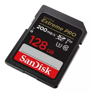 Cartão De Memória Sandisk SDXC Extreme Pro 128gb 200mb/s
