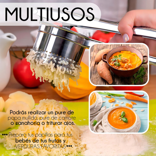 Machacador Prensa Aplastador De Papas Pure Acero Inoxidable Acero Inoxidable