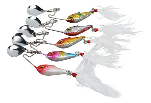 Señuelos Metálicos Spin Vib De Pesca, 5 Unidades, Mini, 15 G