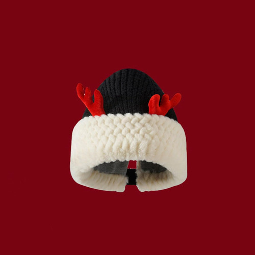 Regalo De Navidad ~ Bonito Gorro De Lana Afelpada Con Cuerno