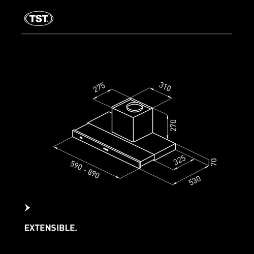 Purificador De Cocina Tst Extensible 90cm. 3v Luz