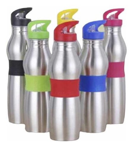 Botella Aluminio - Deportiva - C Grip De Silicona -sorbete