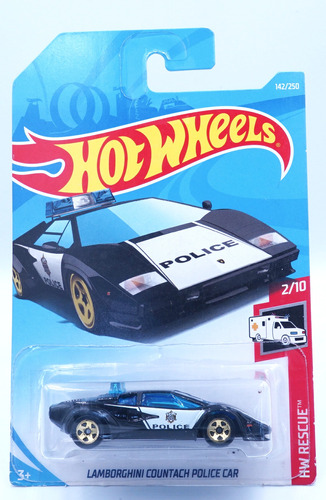 Hot Wheels Lamborghini Countach Police Car Hw Rescue 2/10