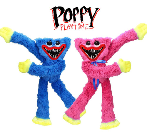 Poppy Playtime Huggy Wuggy + Kissy Missy Felpa Suave 40cm