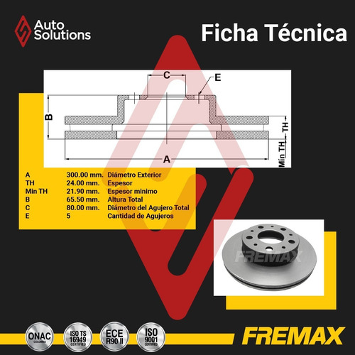 Discos De Freno (d) Fiat Ducato Maxicargo 2.3 2012 2013 2014