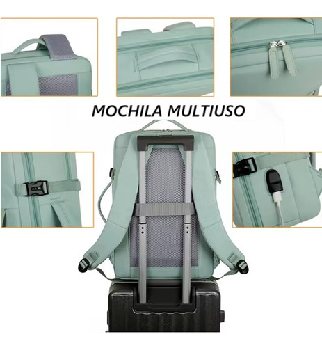 Mochila De Viaje Para Cabina De Avion Multiuso Con Usb