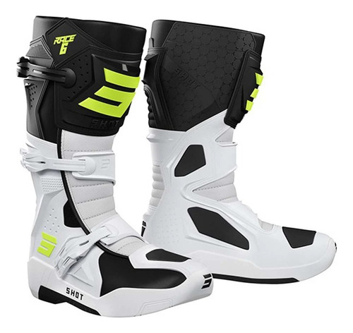 Botas Motocross Enduro Shot  Race 6 Neon  Black Talle 43