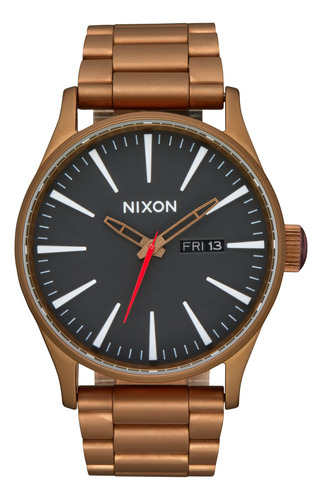 Reloj Nixon Sentry Ss A356 Bronce/negro 100 M Para Hombre