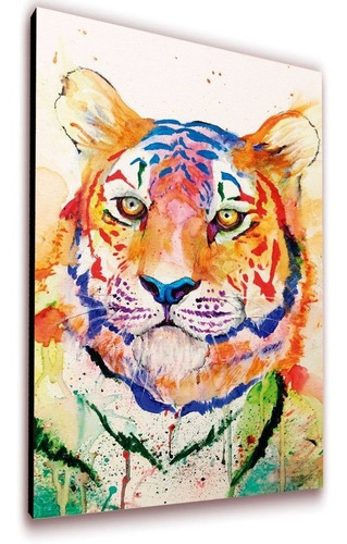 Cuadro 50x30 Cms Tipo Oleo Tigre1 Decorativo