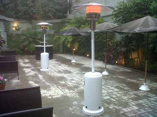 Calefactor Estufa Exterior Patio A Gas Tipo Hongo Ruedas