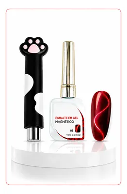 Kit Esmalte Gel Magnético + Imã Unha Efeito Olho Gato Df_08