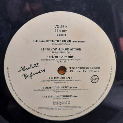 Imagem 9 de 10 de Vinil Lp Absolute Beginners The Original Motion Importado Uk