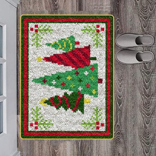 Kit De Alfombra De Gancho De Pestillo Árbol De Navidad