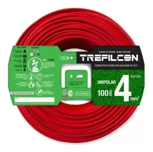 Cable 1x4mm Unipolariram Trefilcon X 35mts (colores)