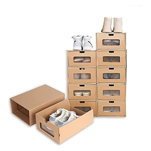 10 Cajas De Zapatos De Cartón De 13.7 X 9 X 5.3 Pulgad...