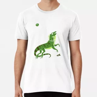 Remera Camiseta Iguana In Space - Cute Cartoon Lizard Algodo