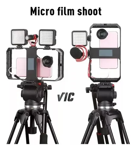 Trípode Soporte Celular Con 2 Luces Led Para Grabar Videos