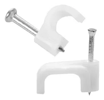 Comprar Grapas Grampas Blancas 10mm Para Coaxial Rg6  - Bolsa 25u