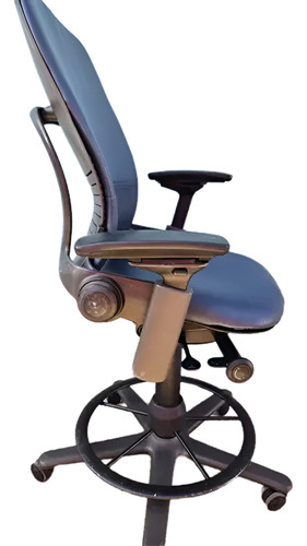 Silla Ergonómica De Oficina Tipo Taburete Steelcase Leap V2 Celeste Cuero Sintético (Usado)