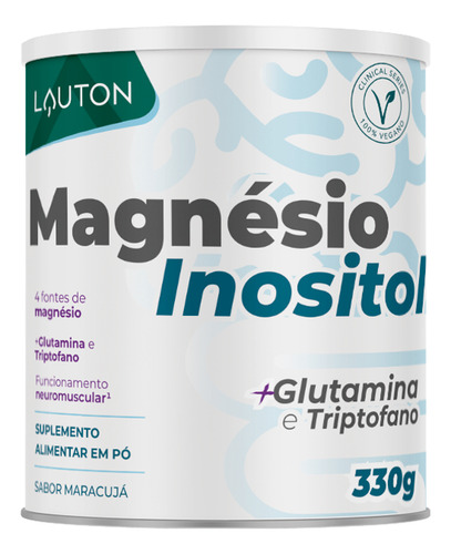 Magnésio Inositol + Glutamina E Triptofano 330g - Lauton