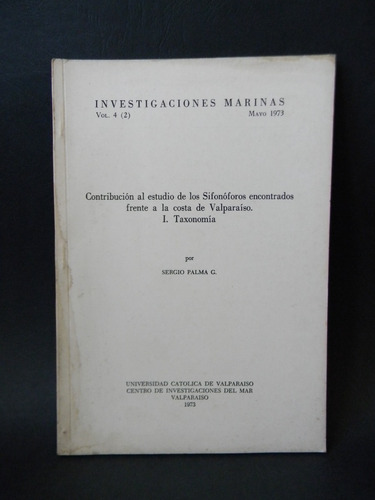 Contribución Estudio Sifonóforos Costa Valparaíso 1973
