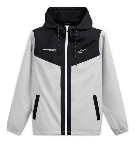 Campera Rompeviento Plex Plata / Negro Alpinestars